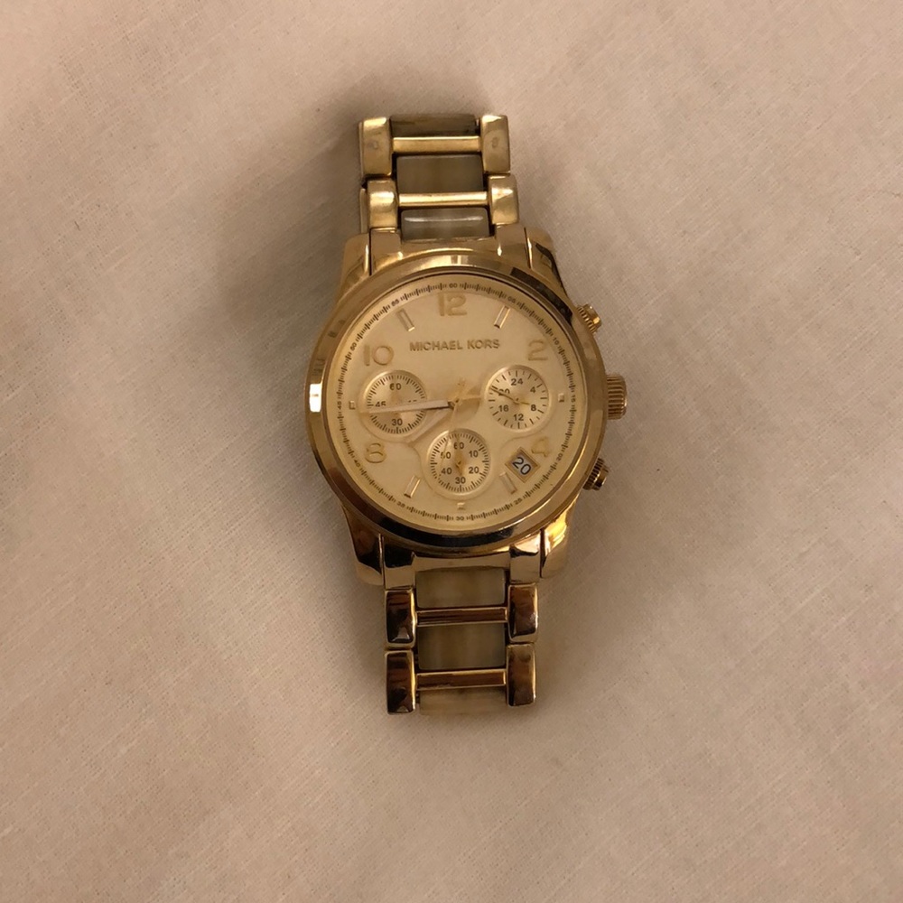 Gold and horn Micheal Kors watch